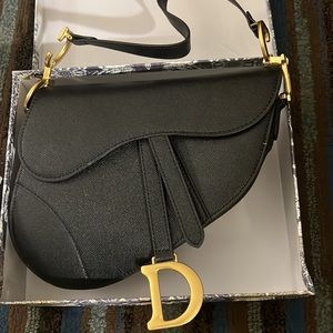 Stunning Black Dior Saddle Bag Black